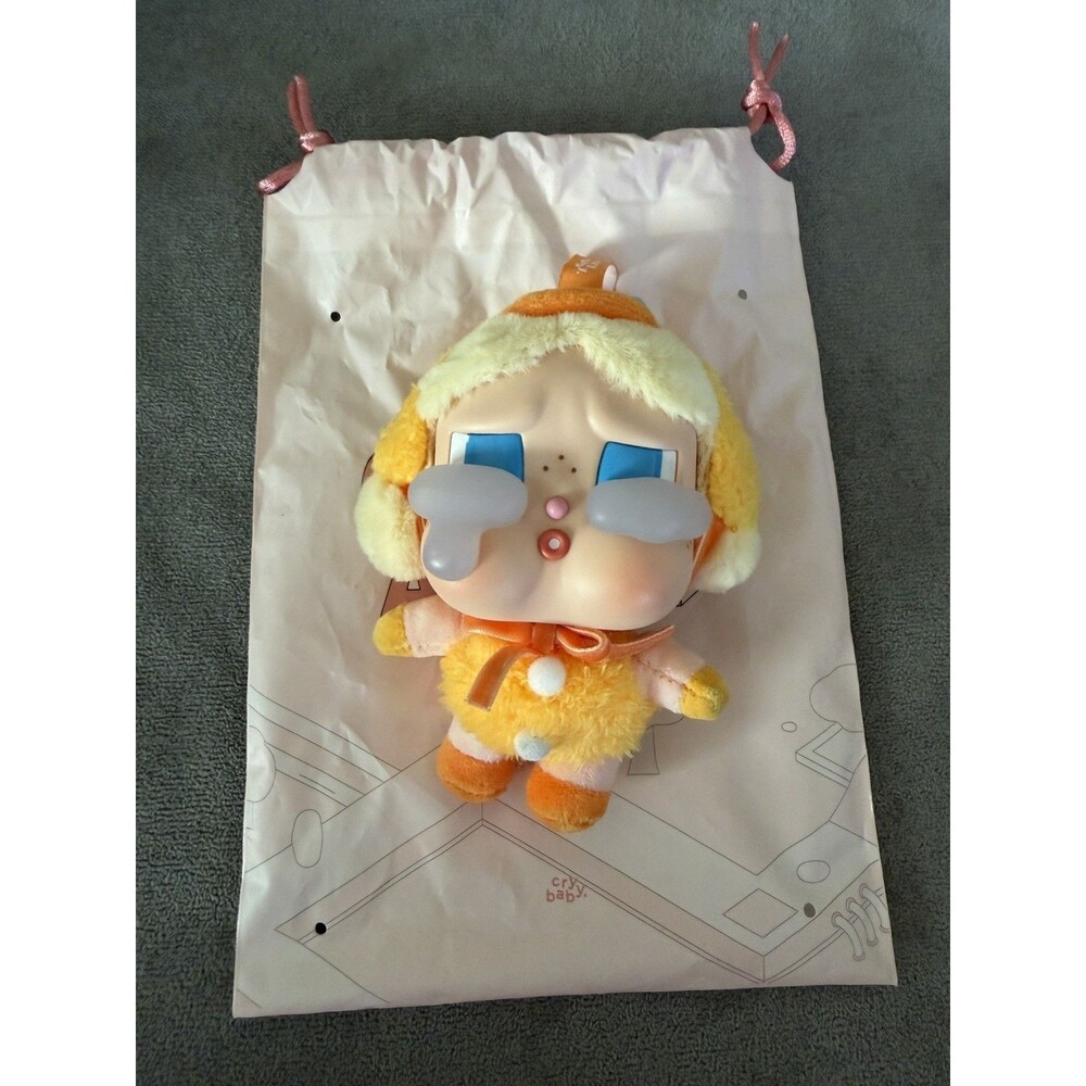 POP MART Cry Baby Crying Again Vinyl Face Boxed Plush Toy Yellow Orange White